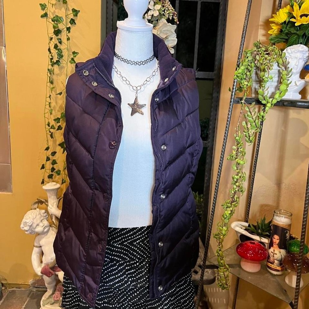 quilted puffer vest plum gap